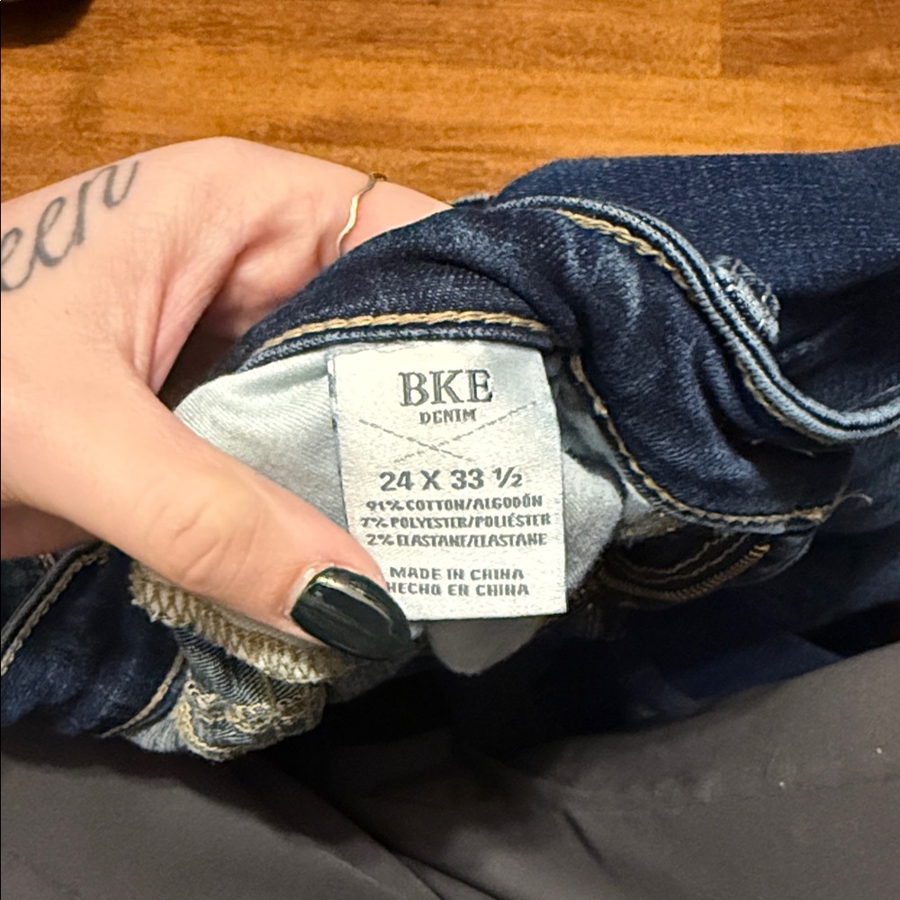 BKE Women's Dark Blue Boot Cut Jeans